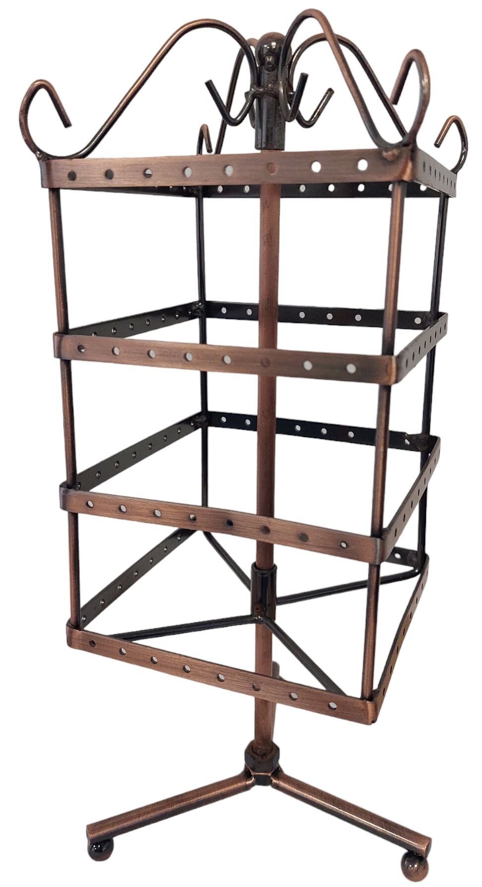 K-E4.Espositore per orecchini in metallo 2 pezzi 31x11cm rame