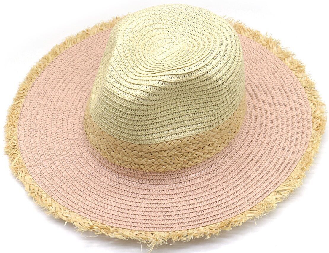 R-J1.1 HAT803-002-2 Cappello estivo rosa-beige