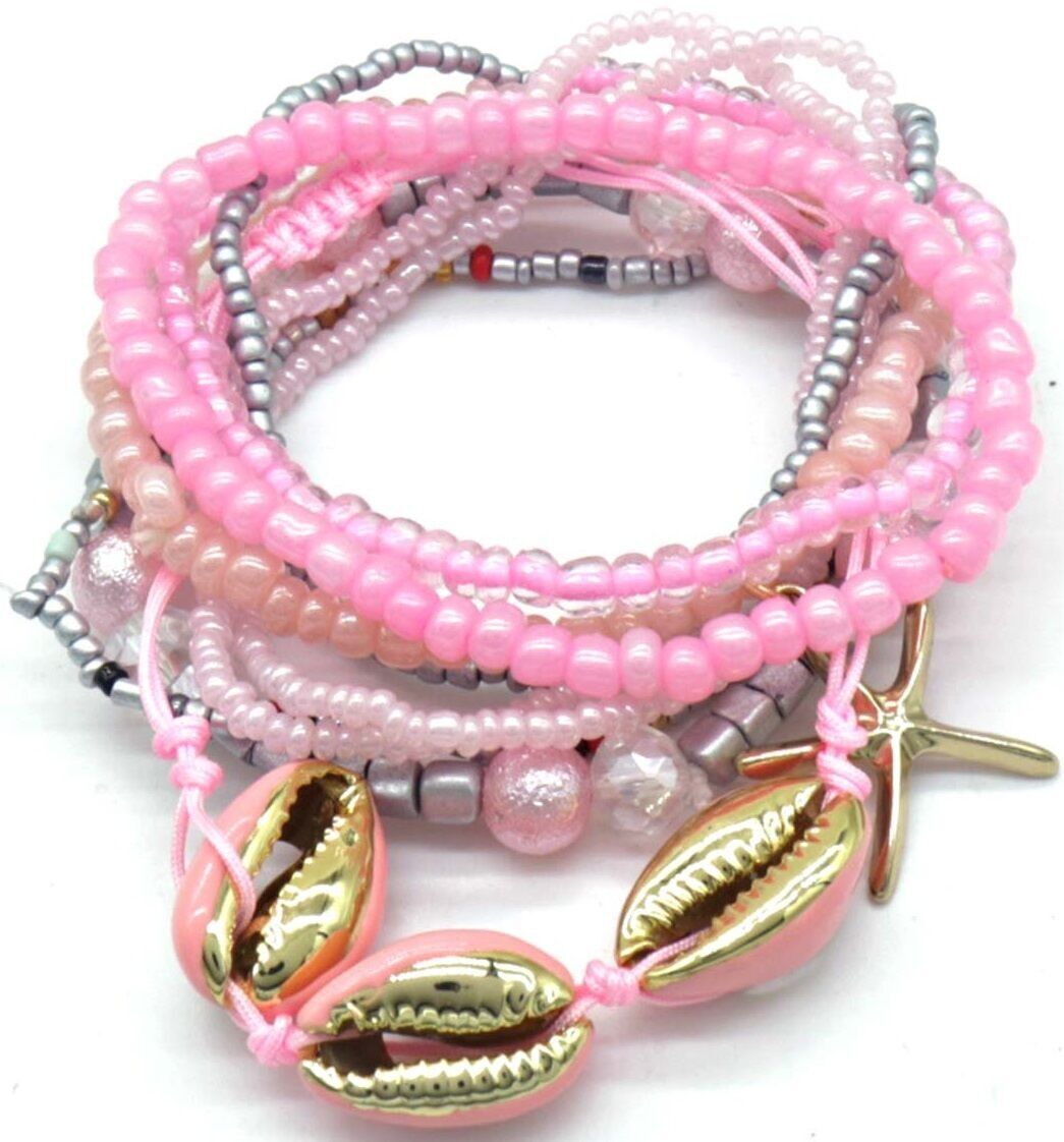 D-C10.1 B826-002-1 Set di braccialetti 9 pezzi rosa