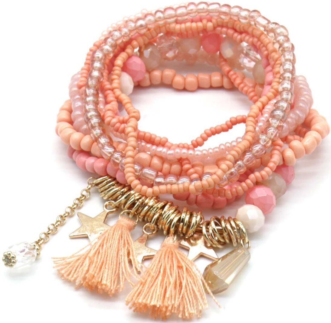 D-F1.1 B826-004-2 Set di braccialetti 9 pezzi rosa