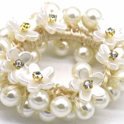 D-A14.2 H818-005 Gomas para el cabello con perlas - Flores