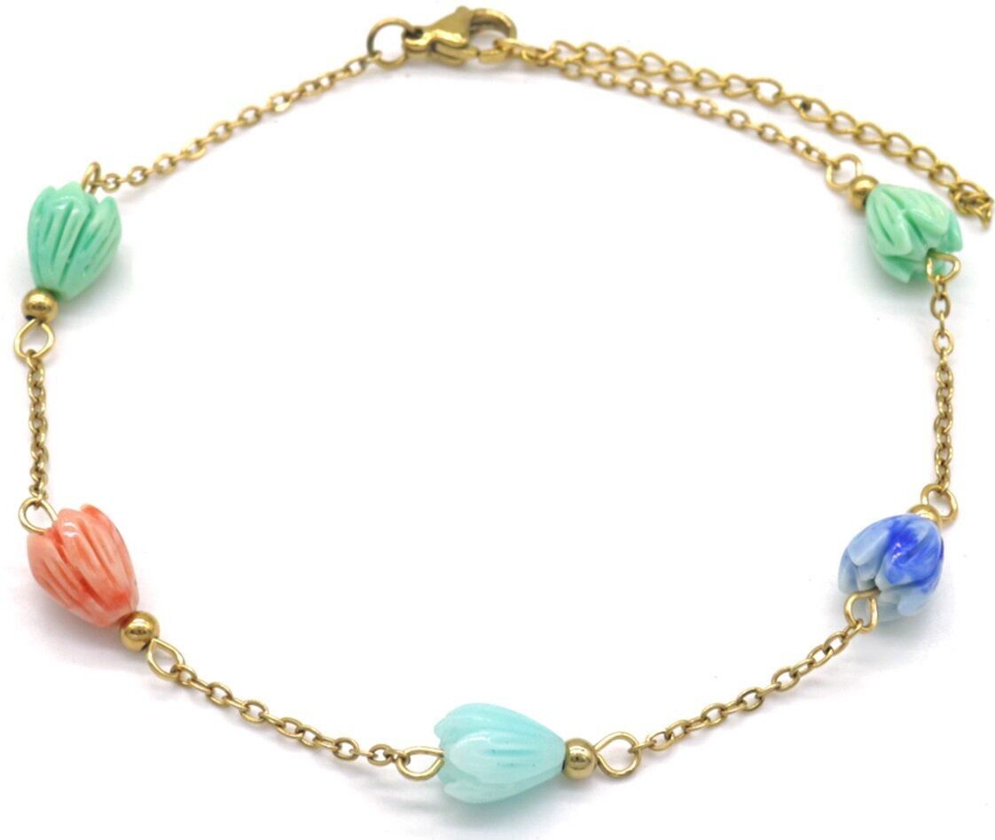 H-E9.1 ANK823-001G S.Cavigliera in acciaio con fiori