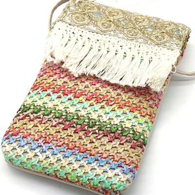 T-M6.2 BAG810-002-3 PU Cross Body Bag 18.5x12cm Multi
