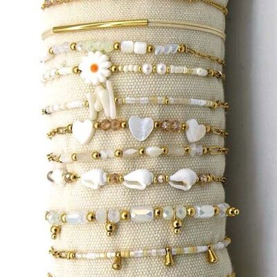 H-B5.1 B221-482-5 S.Bracciale in acciaio con cuscino - 12 pezzi bianco