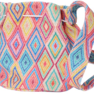 Y-D6.3 BAG813-002-1 Bolsa de algodón tipo cubo 24x17cm Multi