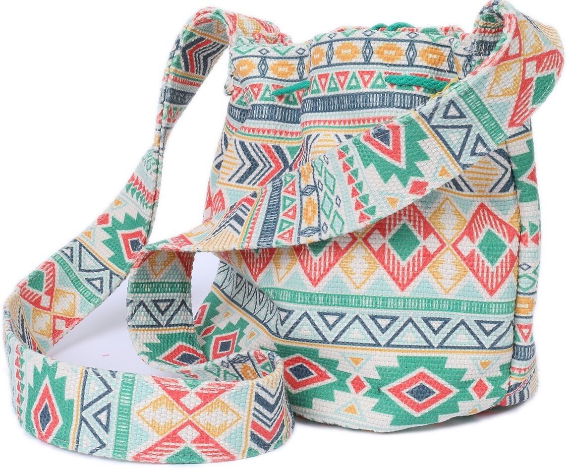 Y-B6.2 BAG813-002-3 Borsa a secchiello in cotone 24x17cm Verde