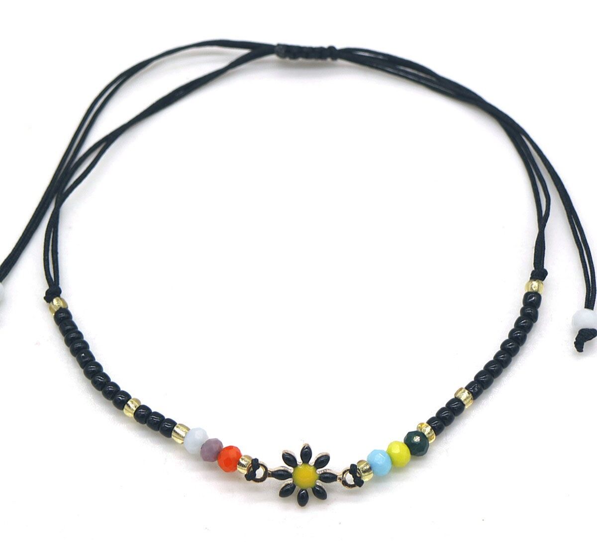 B-F19.1 B830-011-1 Bracciale Fiore Nero