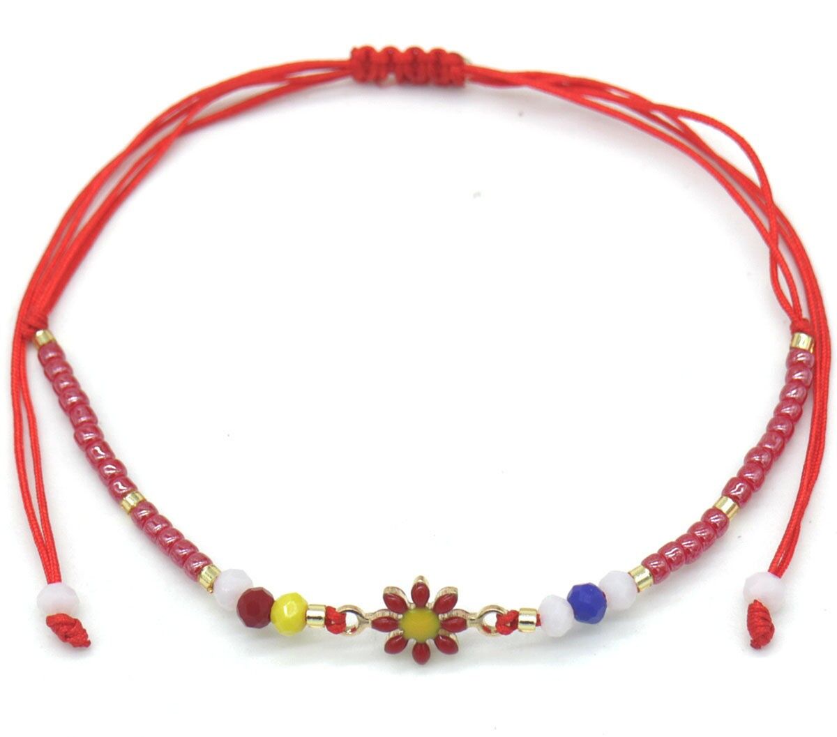 B-D20.1 B830-011-2 Bracciale Fiore Rosso