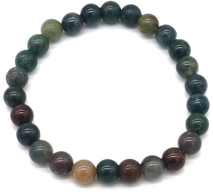 H-B14.2 B001-038 Bracciale in pietra 8 mm - Agata indiana - 21 cm