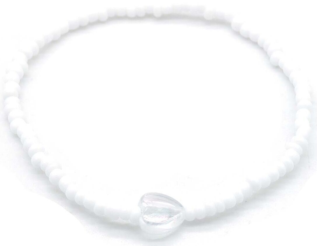 C-C4.1 ANK2375-004-5 Cavigliera a forma di cuore bianca per bambini