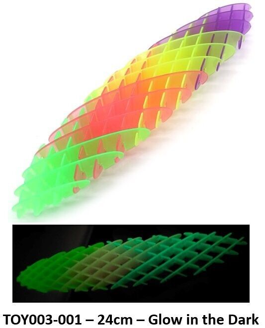 D-A8.2 TOY003-001 Fidget Worm Morf - Arcobaleno - 24 cm che si illumina al buio