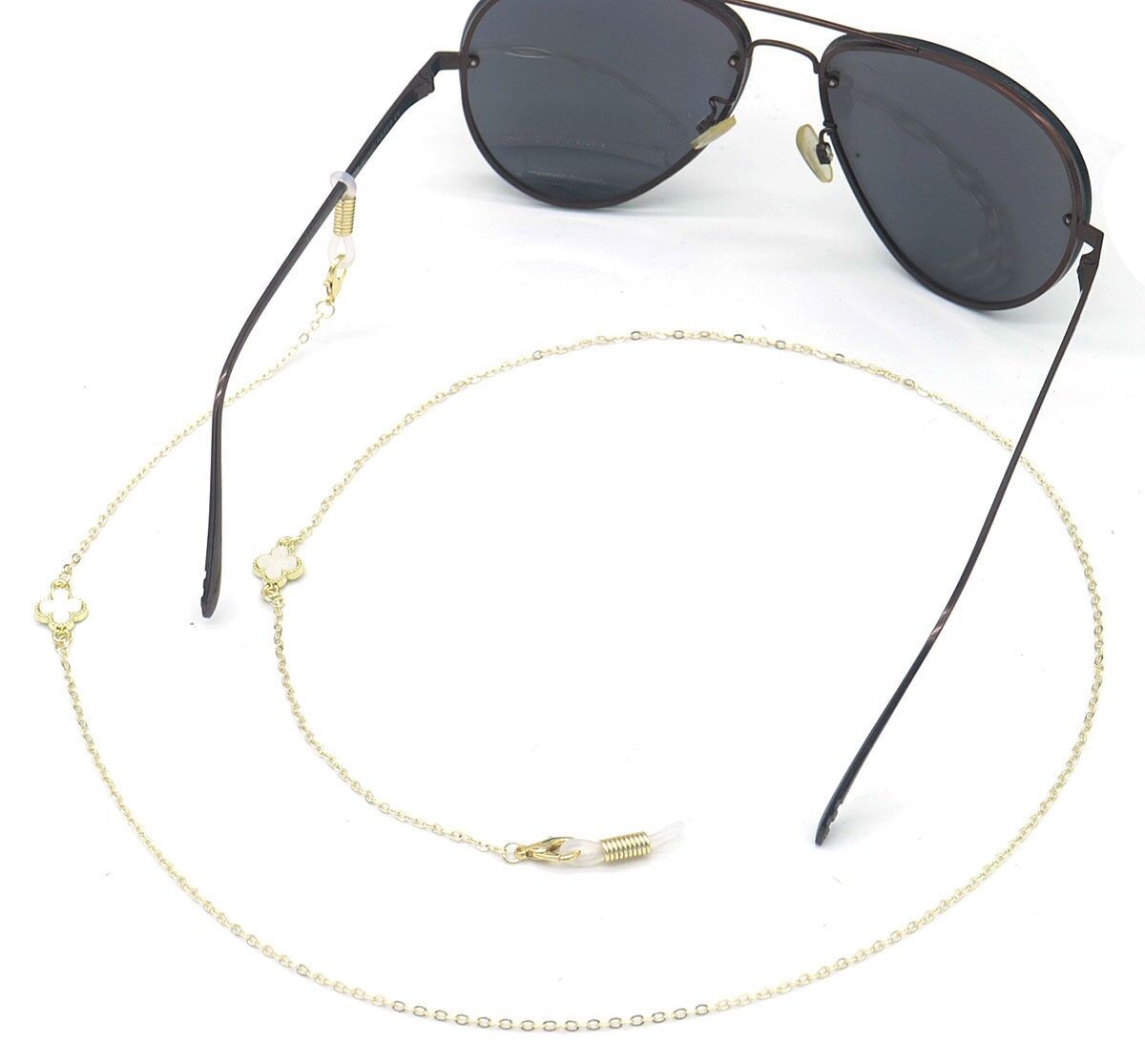 A-A7.5 GL004-094-10 Catena per occhiali da sole bianca