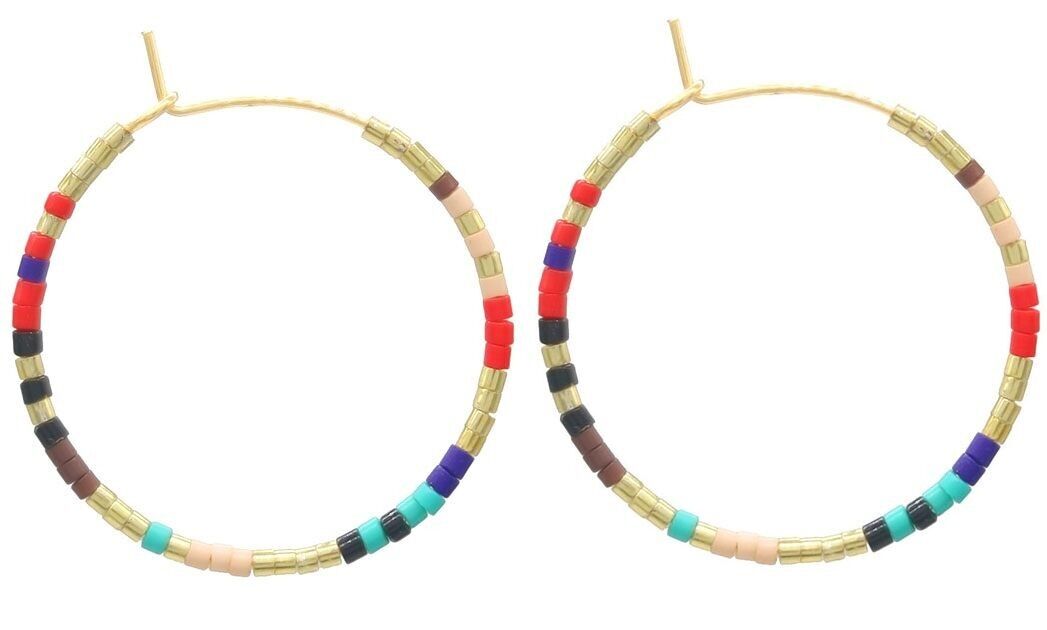 H-E20.1 E221-565-2 S.Orecchino in acciaio con perle di vetro da 3 cm