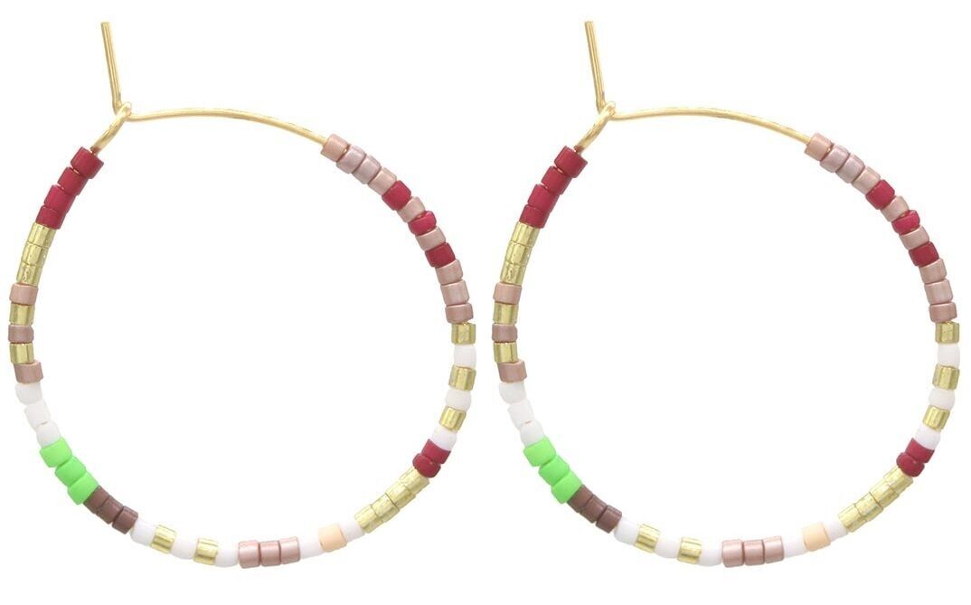 H-E17.2 E221-565-3 S.Orecchino in acciaio con perle di vetro da 3 cm