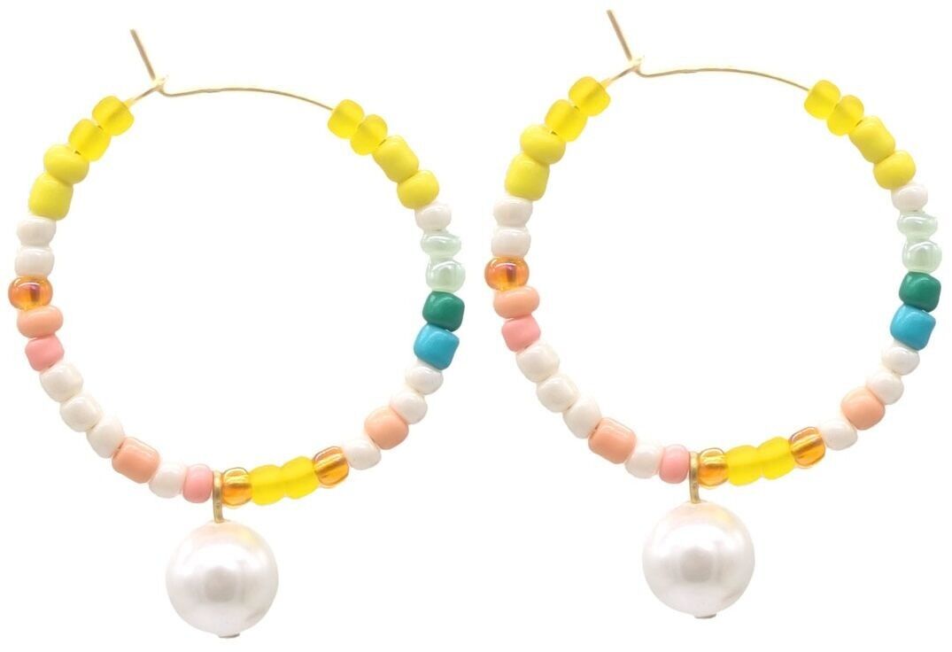 H-F4.5 E221-567-1 S. Orecchini in acciaio 3.Perla da 2 cm