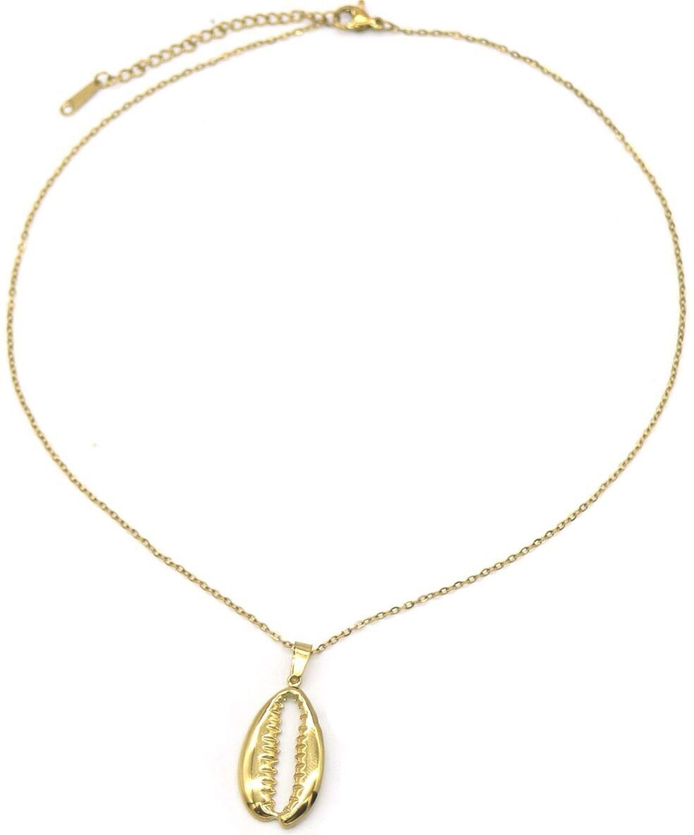 I-E15.1 N106-018G S. Collana in acciaio Statement 2.Conchiglia da 5 cm