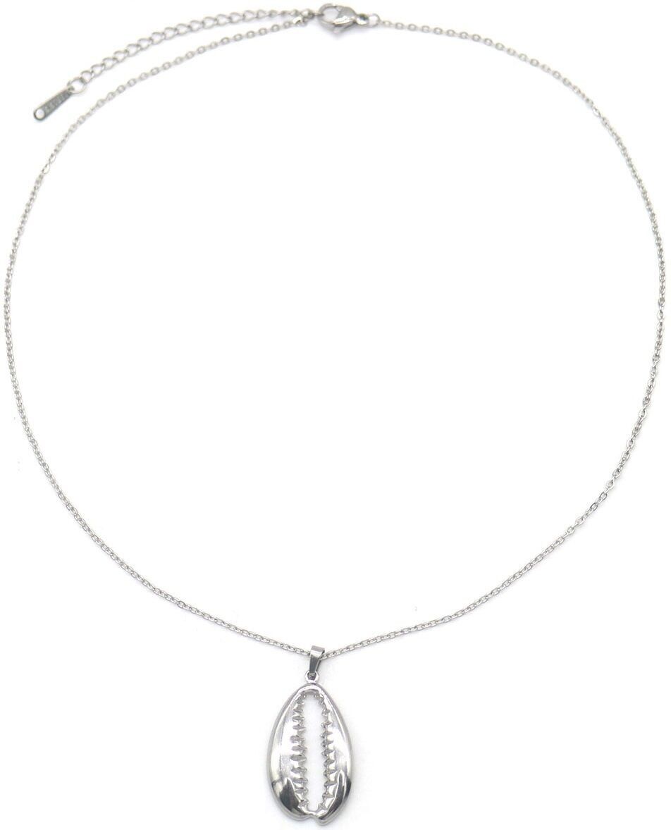 I-C21.2 N106-018S S. Collana in acciaio Statement 2.Conchiglia da 5 cm