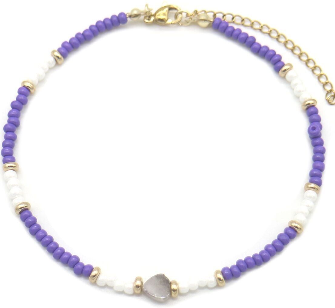 I-C9.1 ANK830-078-5 Cavigliera Cuore Viola-Bianco