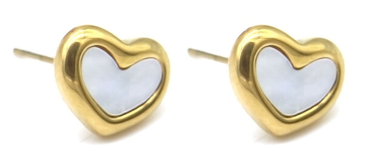 G-B21.3 E103-015G S.Borchie in acciaio 1 cm Cuore MOP