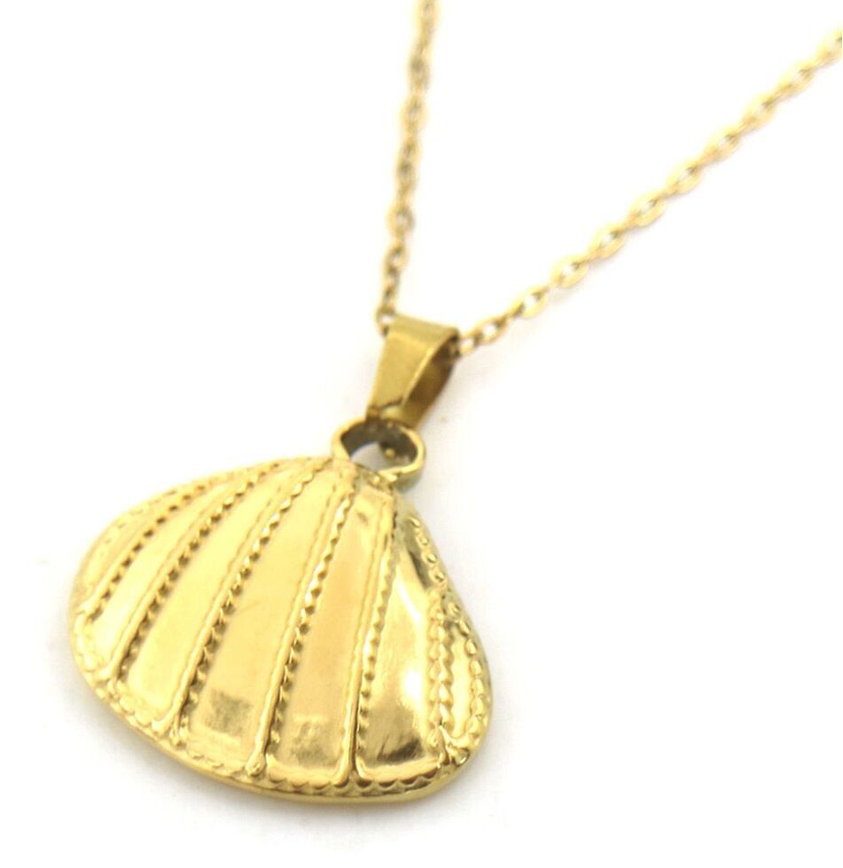 A-B22.3 N106-020G S. Collana in acciaio 1.Conchiglia da 5 cm