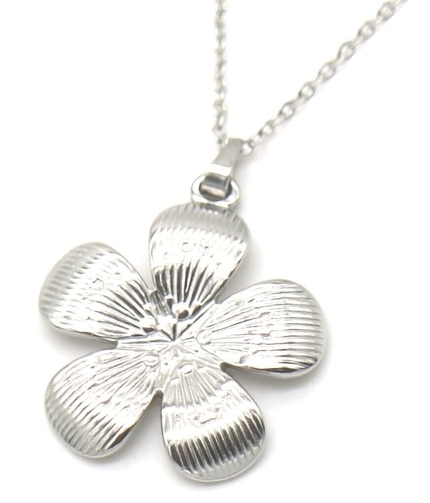 H-A3.3 N106-021S S. Collana in acciaio 2.Fiore da 5 cm