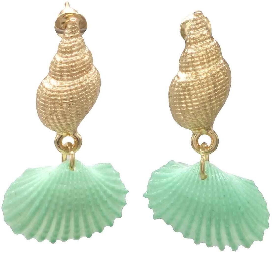 H-C23.2 E2431-006-2 Orecchini Conchiglia 4cm Verde