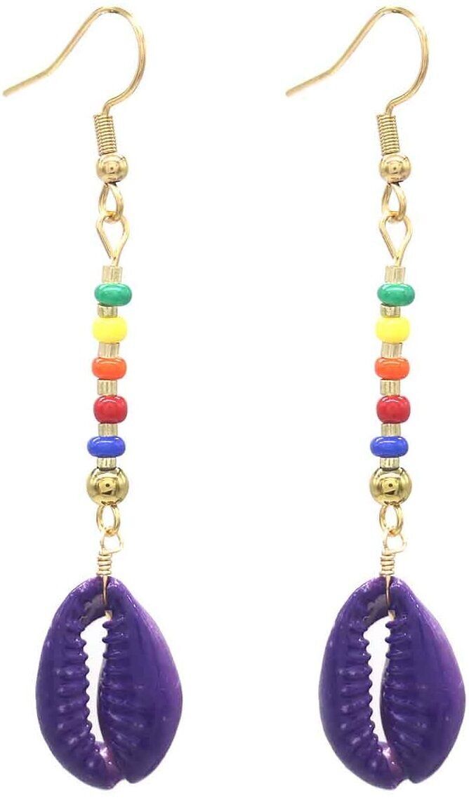 B-B7.5 E221-585-6 S.Stahlohrringe Muschel Lila