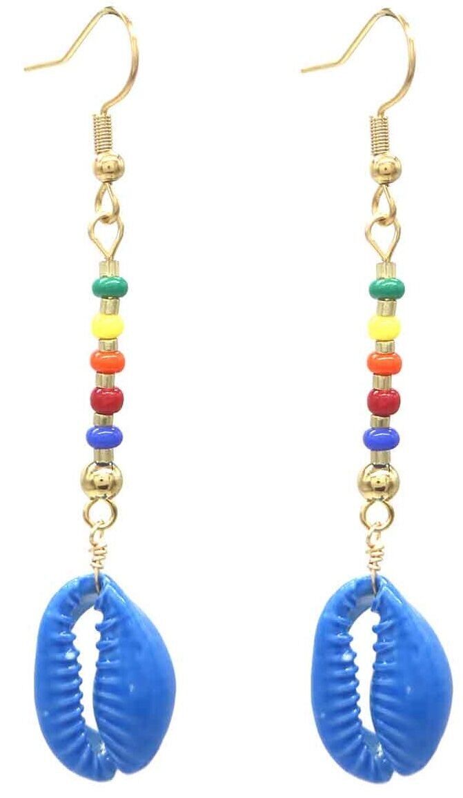 A-F17.3 E221-585-4 S.Stahlohrringe Muschel Blau