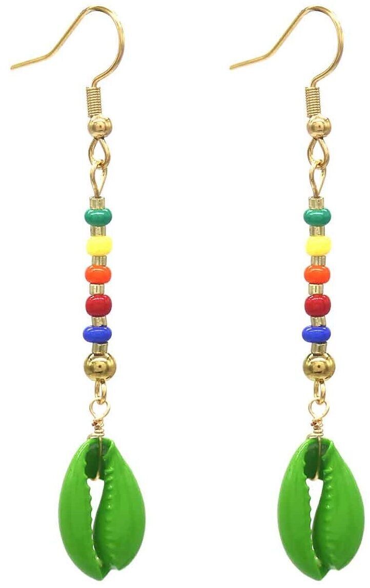 A-F4.5 E221-585-7 S.Stahlohrringe Muschel Grün