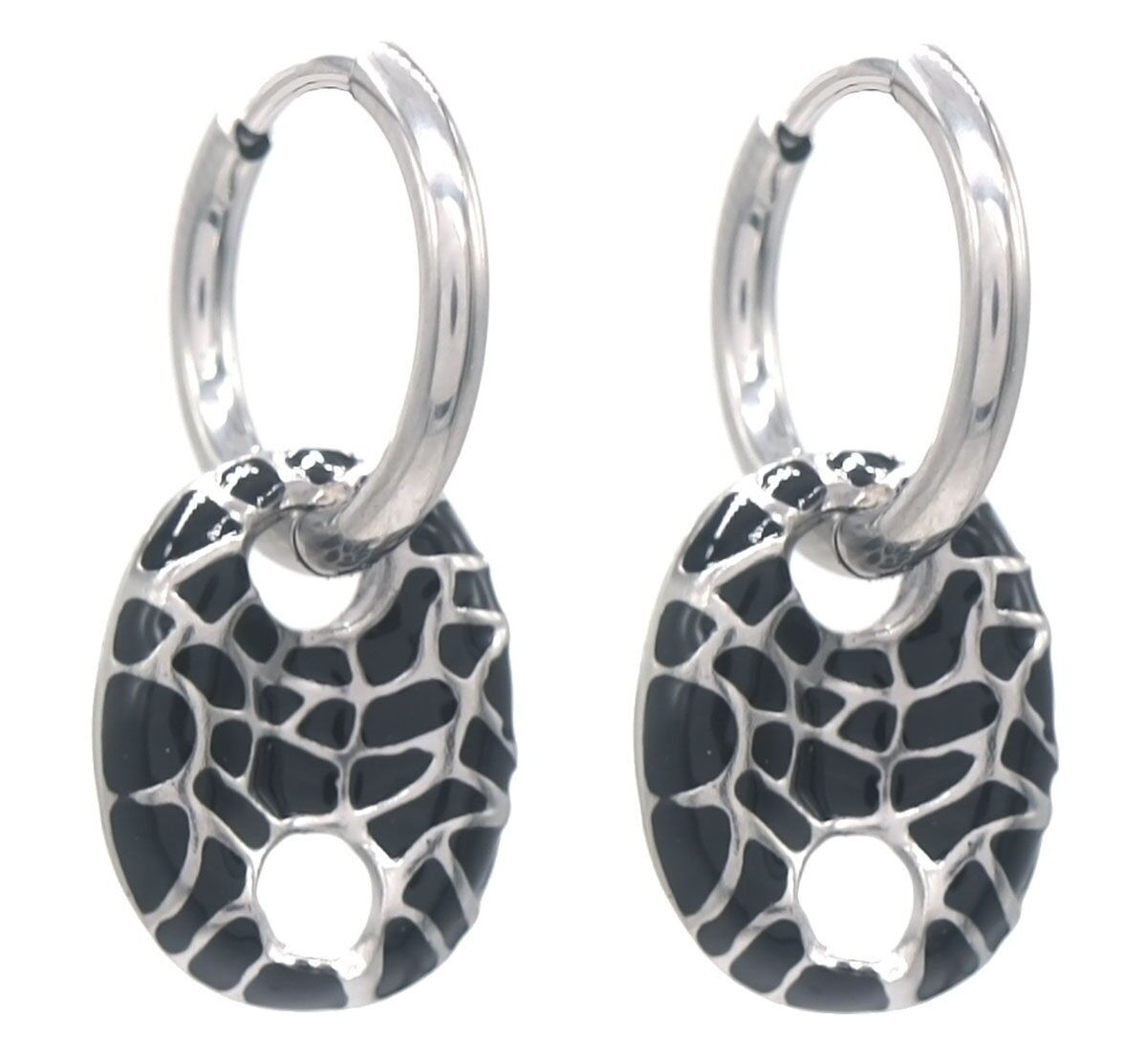 E-B19.1 E103-250S-2 S.Stahlohrringe 3cm Schwarz