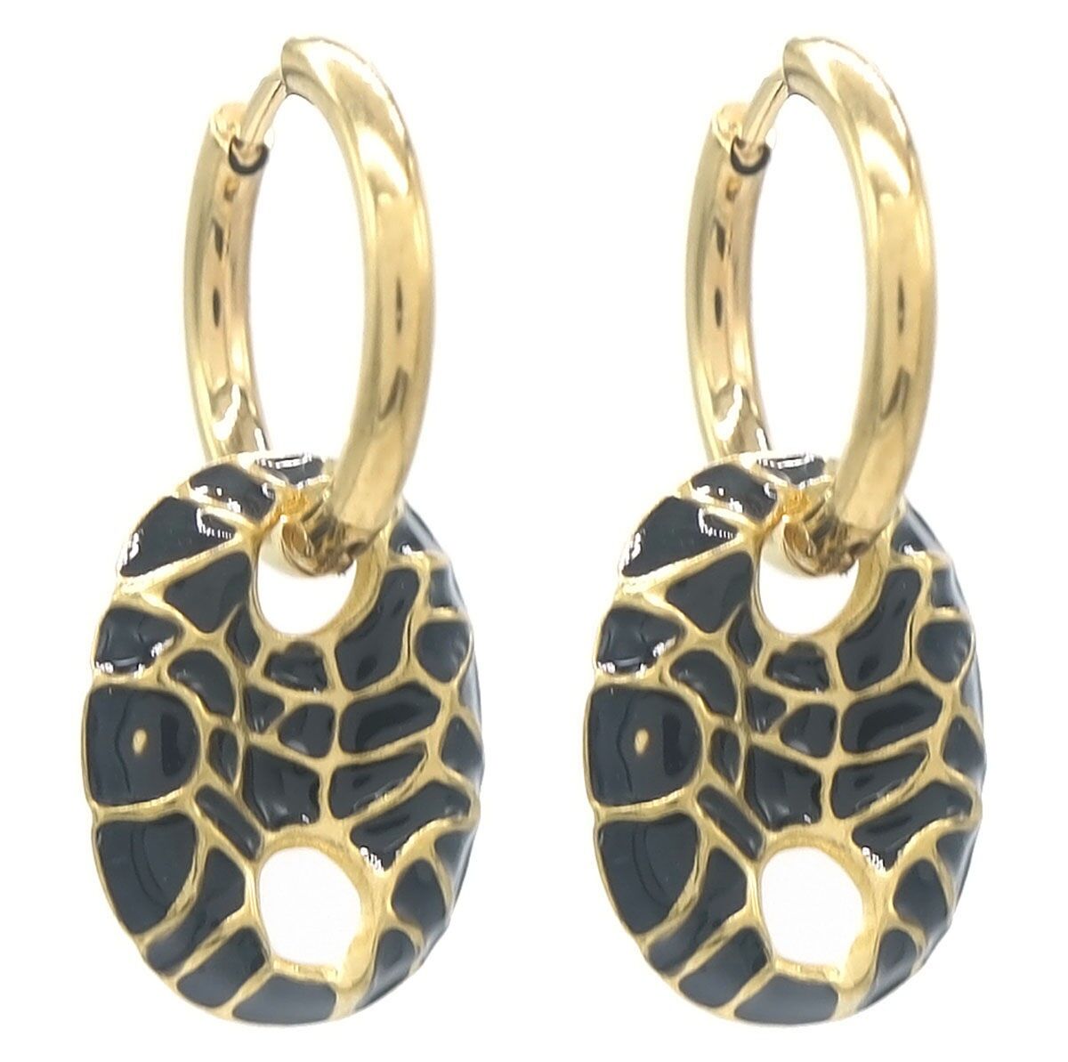 E-B19.3 E103-250G-2 S.Stahlohrringe 3cm Schwarz