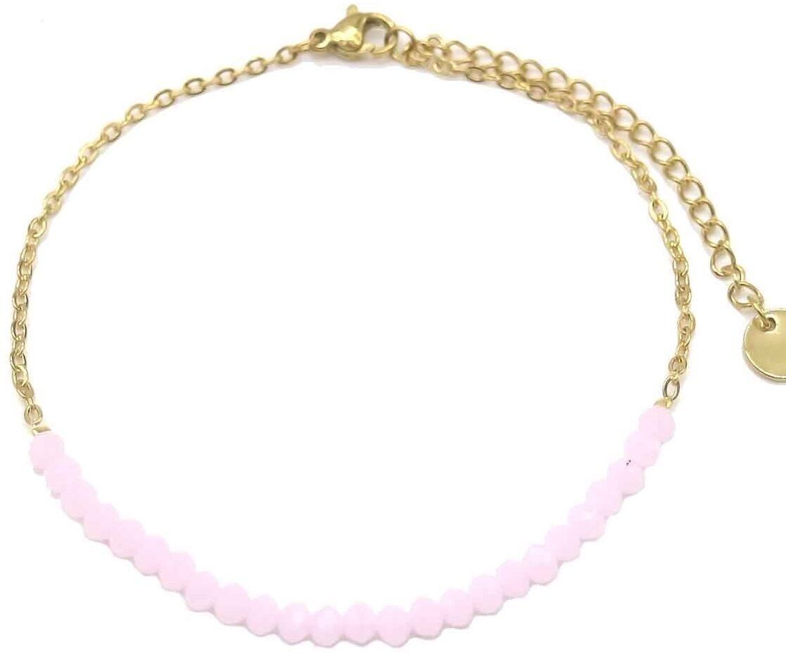 J-D8.3 ANK103-005-2 S.Stahl Fußkettchen Glasperlen