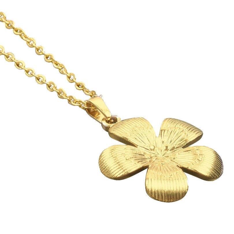 A-B9.1 N106-021G S. Collana in acciaio 2.Fiore da 5 cm