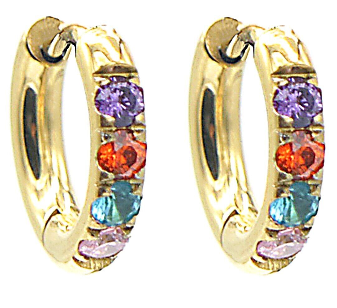 B-D21.1 E015-002G S.Stahlohrringe mit Zirkonia 12mm Silber-Multi