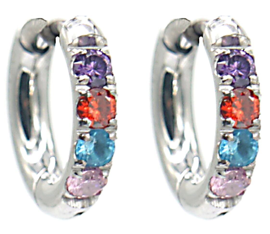 D-C20.4 E015-002S S.Stahlohrringe mit Zirkonia 12mm Silber-Multi