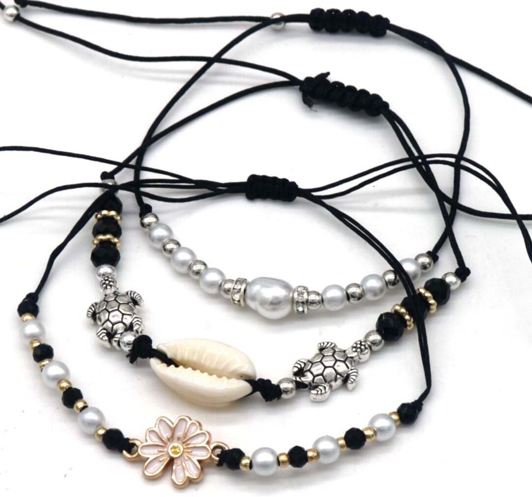 A-C25.2 B830-022-1 Set di braccialetti 3 pezzi neri