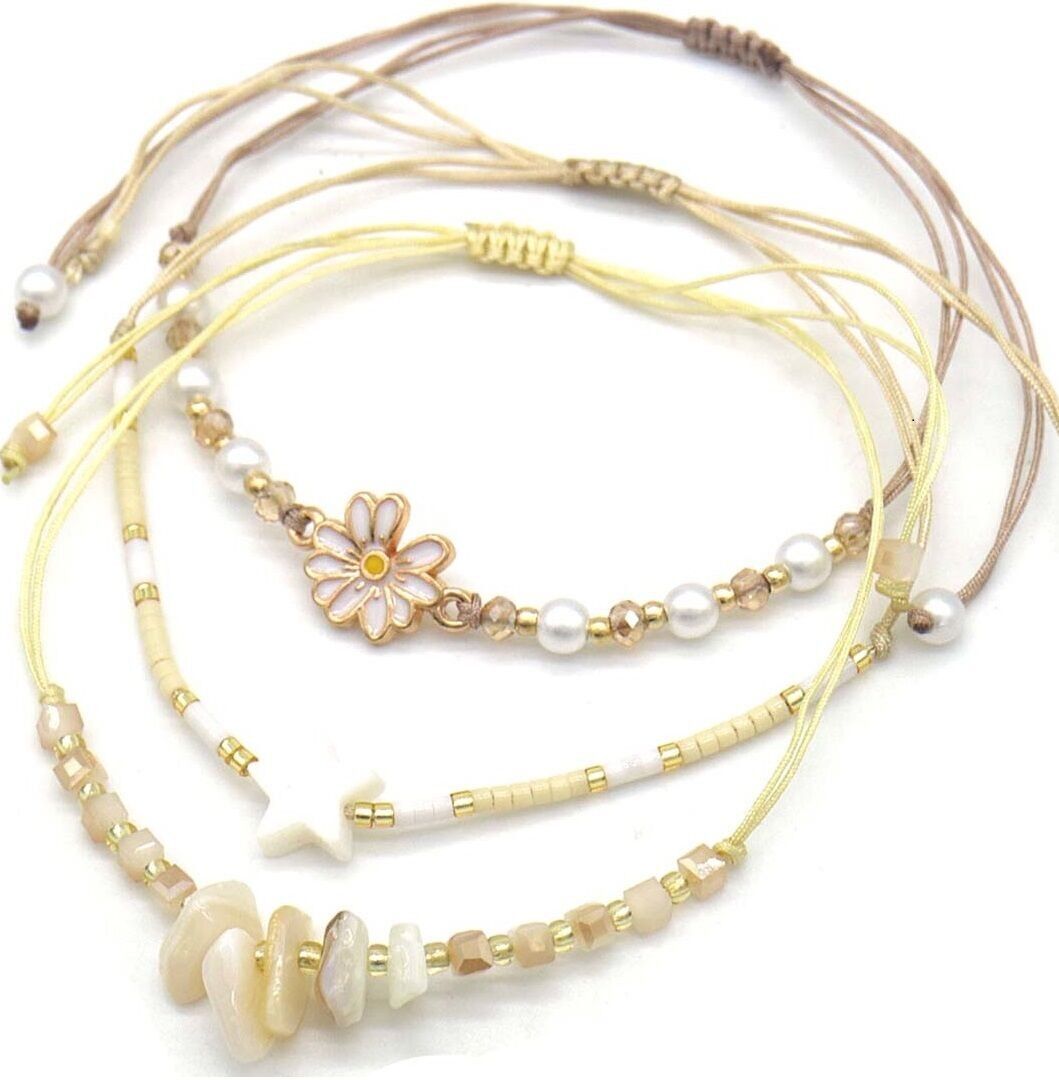 A-E12.1 B830-021-4 Set di braccialetti 3 pezzi marrone