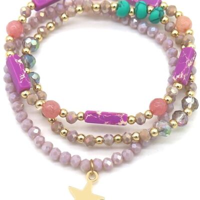 C-D15.2 B1661-061-1 Set bracciale perle di vetro