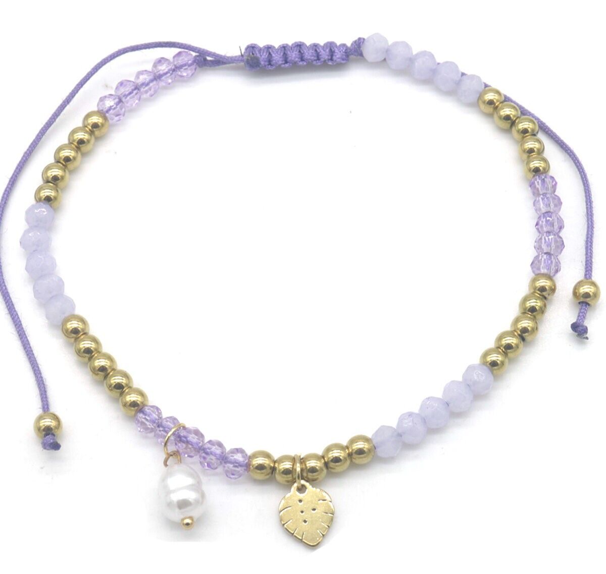 G-C11.2 ANK103-015-3 Cavigliera S.Perle di vetro in acciaio