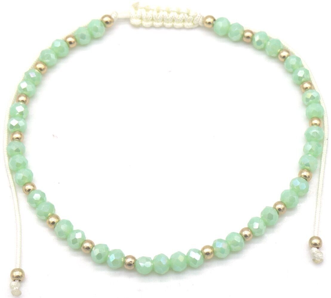 H-C8.1 ANK830-061-3 Cavigliera Perle di vetro Verde