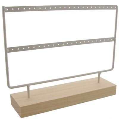 Y-B5.2 PK424-003 Wood with Metal Display for Earrings 27x22x7cm White