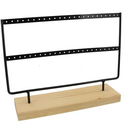 Z-D2.2 PK424-003 Wood with Metal Display for Earrings 27x22x7cm Black