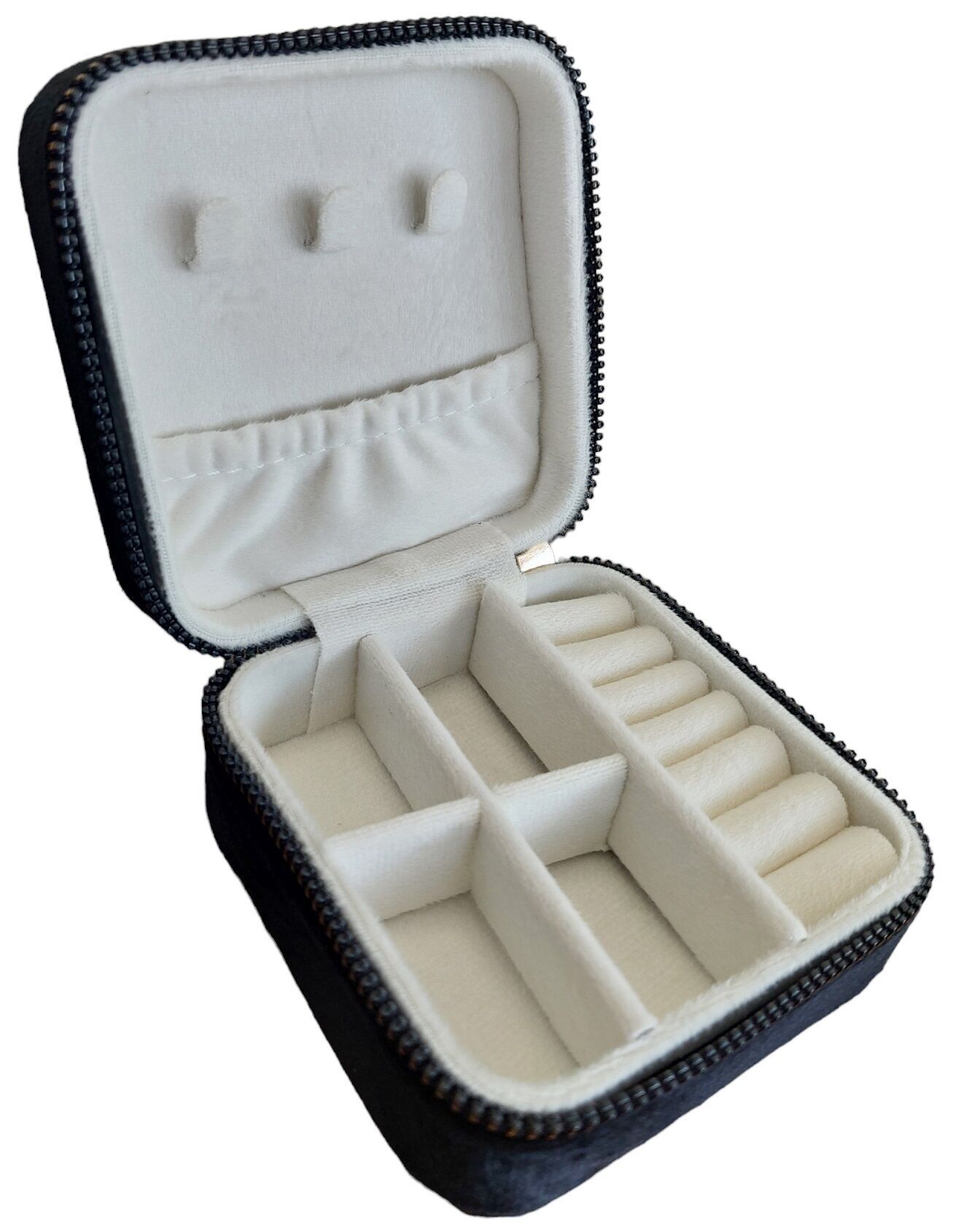 F-A10.2 PK829-008 Custodia da viaggio in velluto 10x10x5cm Nero