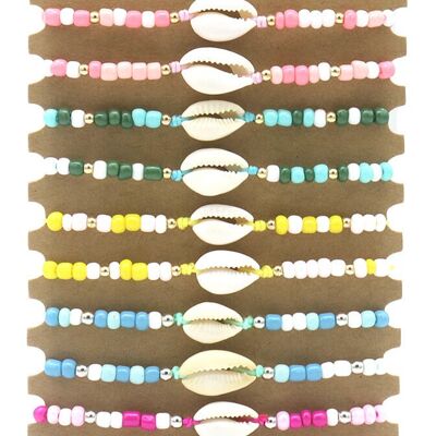 B-F10.2 B2434-001 Juego de pulseras conchas 12 piezas
