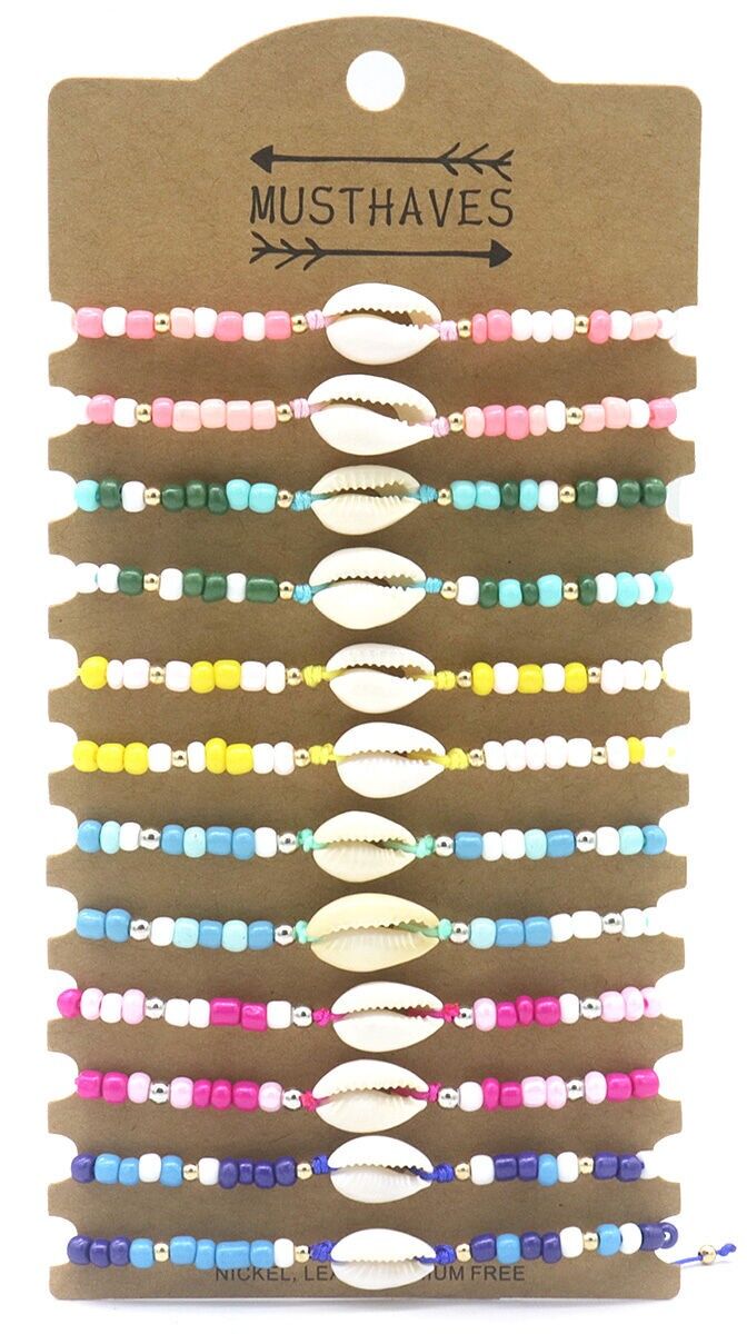 B-F10.2 B2434-001 Set di bracciali con conchiglie 12 pezzi