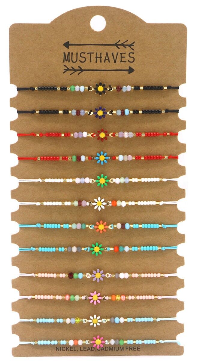 A-F12.2 B2434-002 Set di bracciali con fiori 12 pezzi