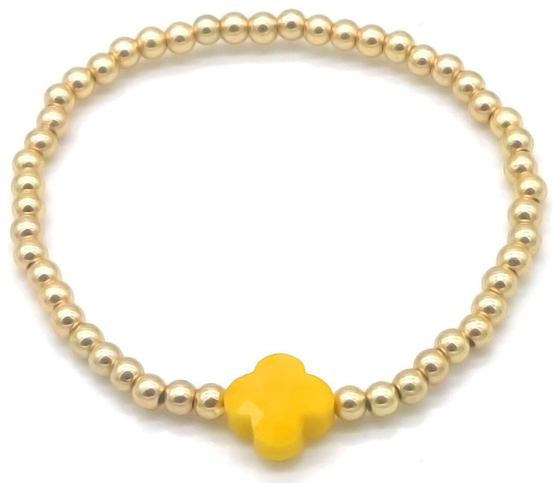 G-E21.1 B1661-123-3 Bracciale elastico Trifoglio Giallo