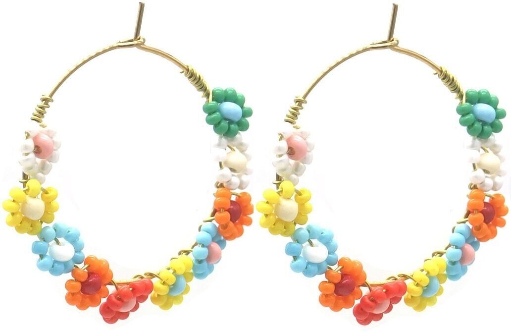 A-F6.1 E221-579 S. Orecchini in acciaio Fiori 3.5cm