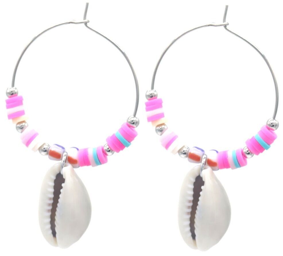 A-F16.1 E2431-037 S.Orecchini in acciaio conchiglia 5x3cm