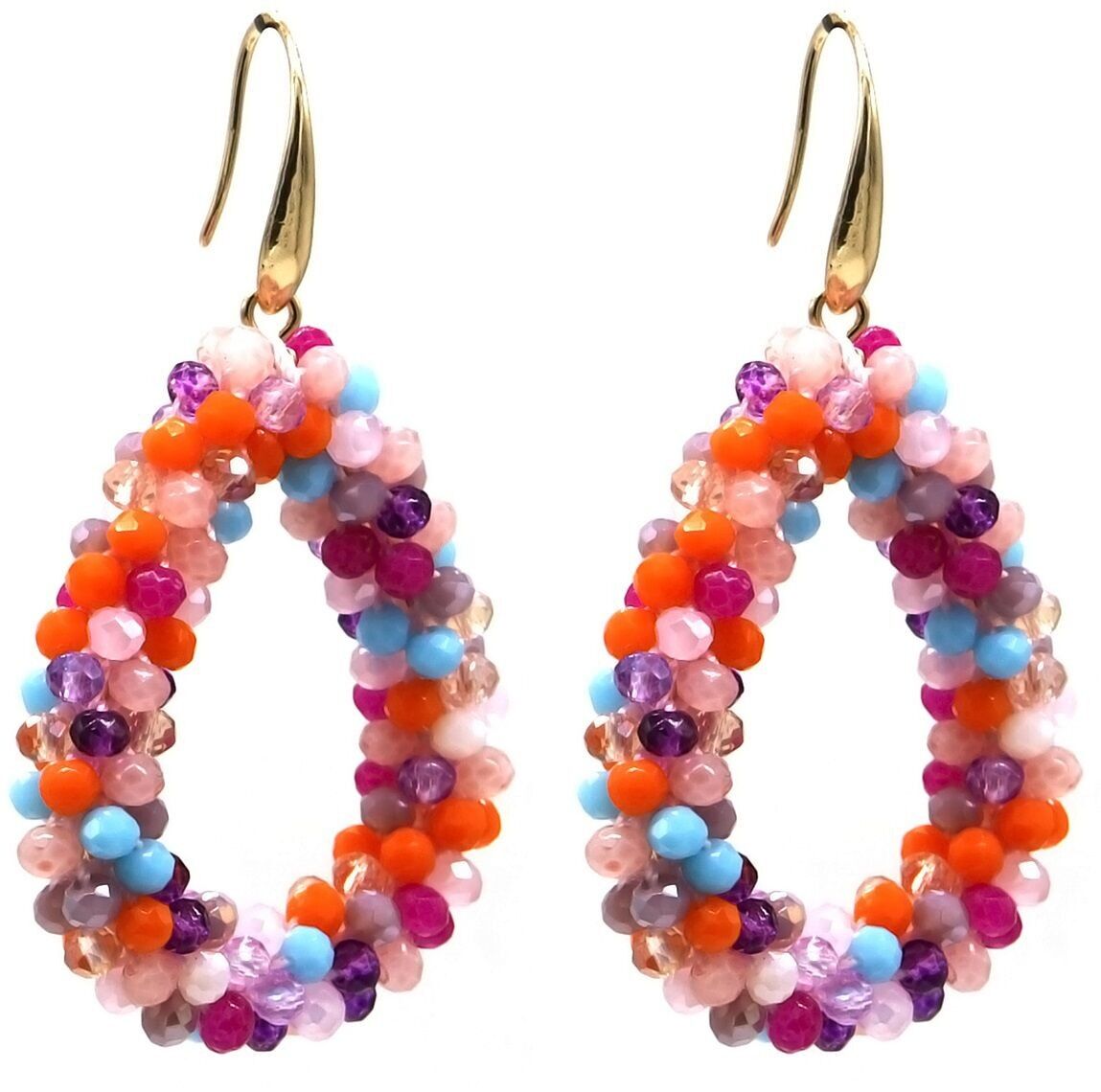 F-A24.1 E007-001F Perle di vetro sfaccettato 4.5x3.5cm Multi